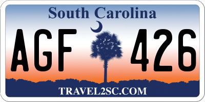 SC license plate AGF426