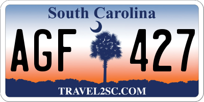 SC license plate AGF427