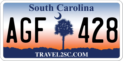 SC license plate AGF428