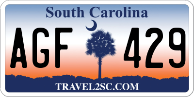 SC license plate AGF429