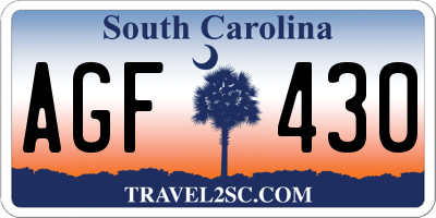 SC license plate AGF430