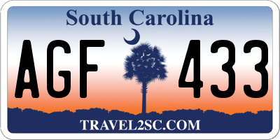 SC license plate AGF433