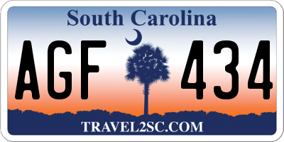 SC license plate AGF434