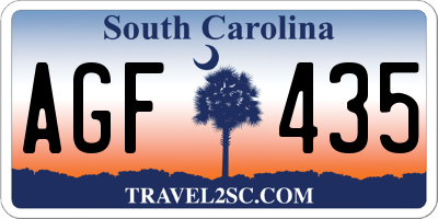 SC license plate AGF435