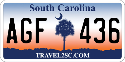 SC license plate AGF436
