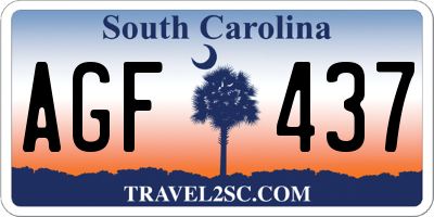 SC license plate AGF437