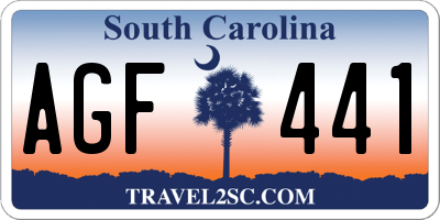 SC license plate AGF441