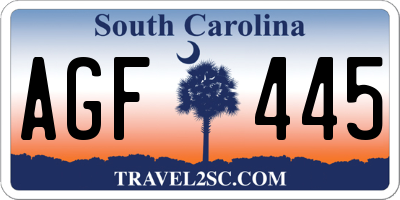 SC license plate AGF445