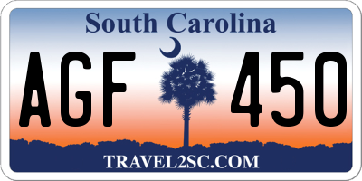 SC license plate AGF450