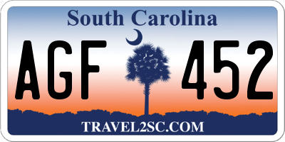 SC license plate AGF452