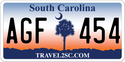 SC license plate AGF454
