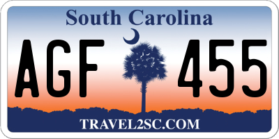 SC license plate AGF455