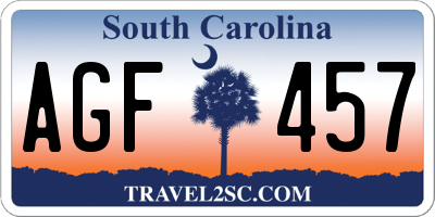 SC license plate AGF457
