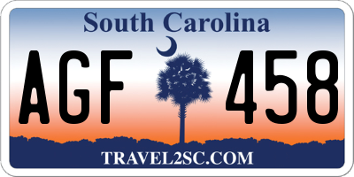 SC license plate AGF458