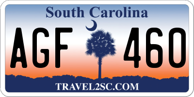 SC license plate AGF460