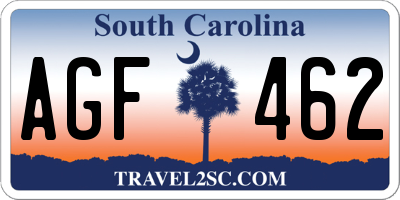 SC license plate AGF462