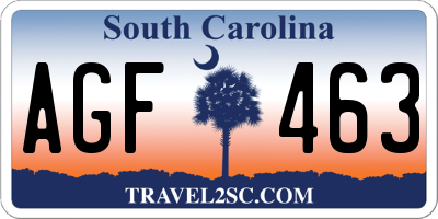 SC license plate AGF463