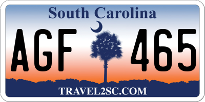 SC license plate AGF465