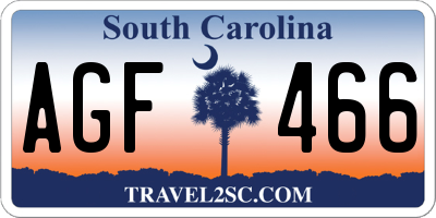 SC license plate AGF466