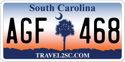SC license plate AGF468