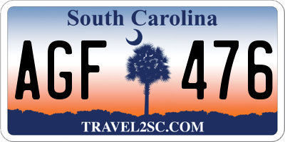SC license plate AGF476