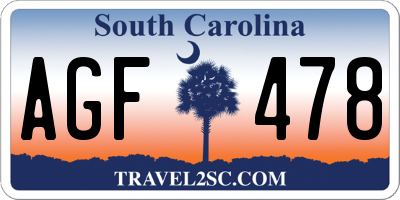 SC license plate AGF478