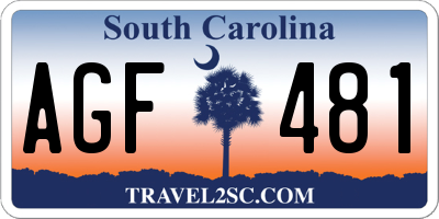 SC license plate AGF481