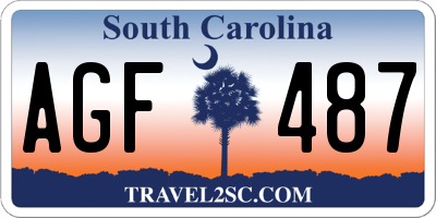 SC license plate AGF487