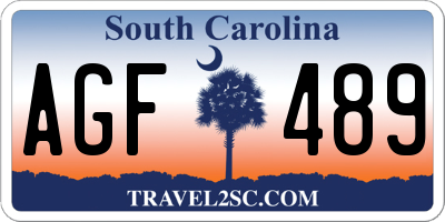 SC license plate AGF489