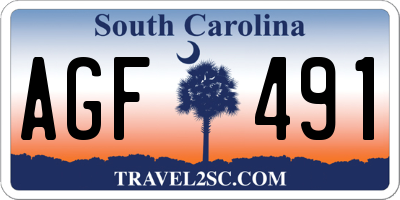 SC license plate AGF491