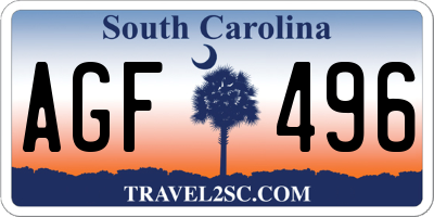 SC license plate AGF496