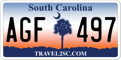SC license plate AGF497