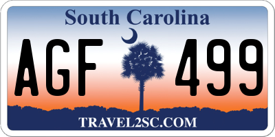 SC license plate AGF499
