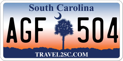 SC license plate AGF504