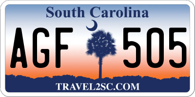 SC license plate AGF505