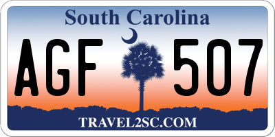 SC license plate AGF507