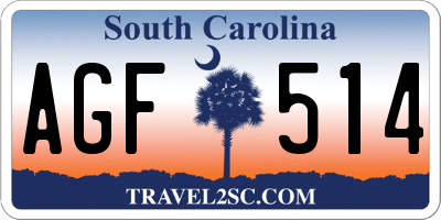 SC license plate AGF514