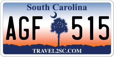 SC license plate AGF515
