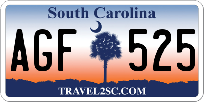 SC license plate AGF525