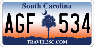 SC license plate AGF534