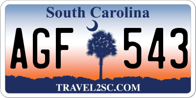 SC license plate AGF543