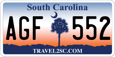 SC license plate AGF552