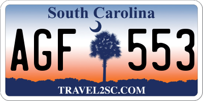 SC license plate AGF553