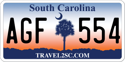 SC license plate AGF554