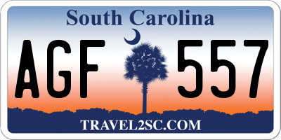 SC license plate AGF557