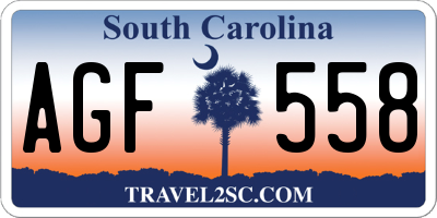SC license plate AGF558