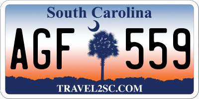 SC license plate AGF559