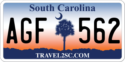 SC license plate AGF562