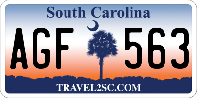 SC license plate AGF563