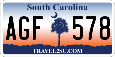 SC license plate AGF578